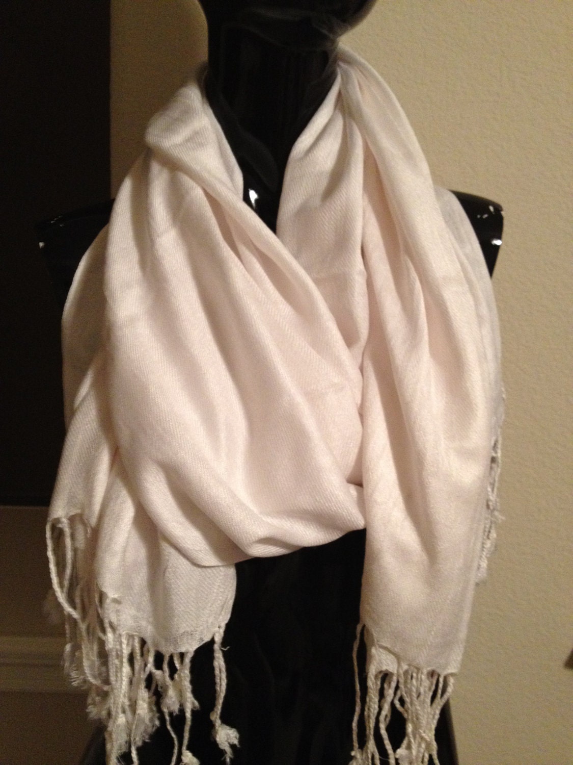Thin Pashmina Sheen Scarf in color White