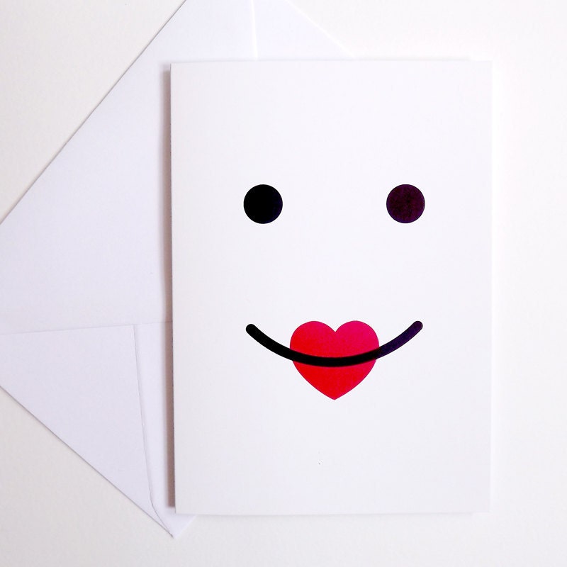 Big Kiss A6 Valentine's Card by hello DODO