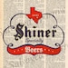 Vintage Dictionary Shiner Bock Print - Shiner Logo print plus FREE 5x7 monogram