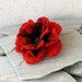 Red Poppy - Red Flower - Flower Brooch - Brooch Hand Felted Flower