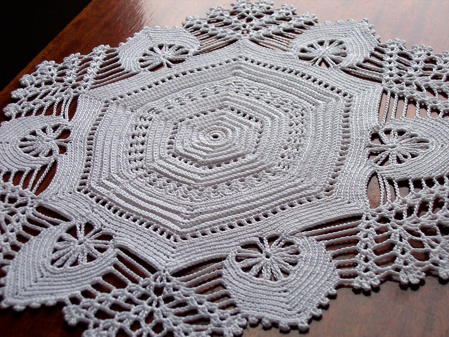 Irish Crochet Hexagon Doily, By Artistic NeedleWork