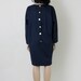 navy blue minimalist 1970s vintage dress