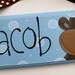 6x12 little boys personalized monkey name sign