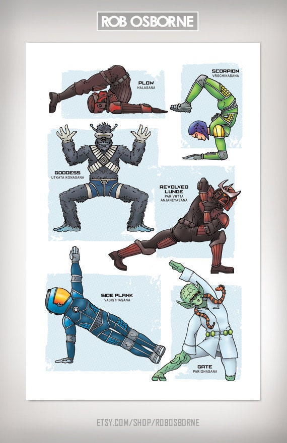 Sci-Fi GALAXY YOGA Super Pop Art Print 11x17 by Rob Osborne