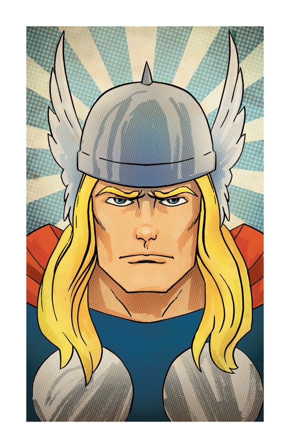 Avengers THOR Comic Book Superhero Pop Art Print 11x17 by Rob Osborne