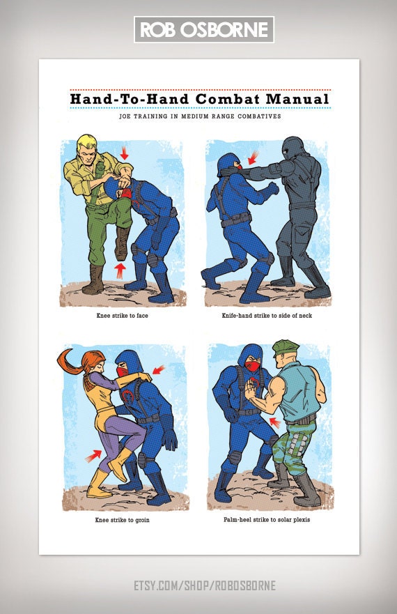 G.I. Joe Hand 2 Hand Combat Diagram Art Print 11x17 by Rob Osborne