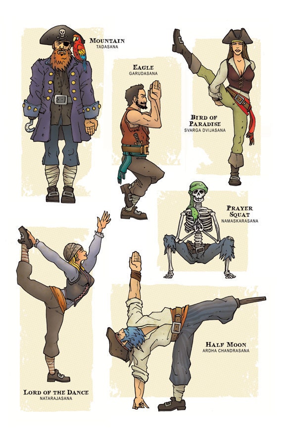 PIRATE YOGA Super Pop Art Print 11x17 by Rob Osborne