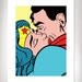 SUPER EMBRACE Comic Book Pop Romance Art Print 8.5x11 by Rob Osborne