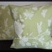 Set of 2 Pillow Covers 20 x 20 inch-Free Shipping - Cream floral print on Seafoam Green