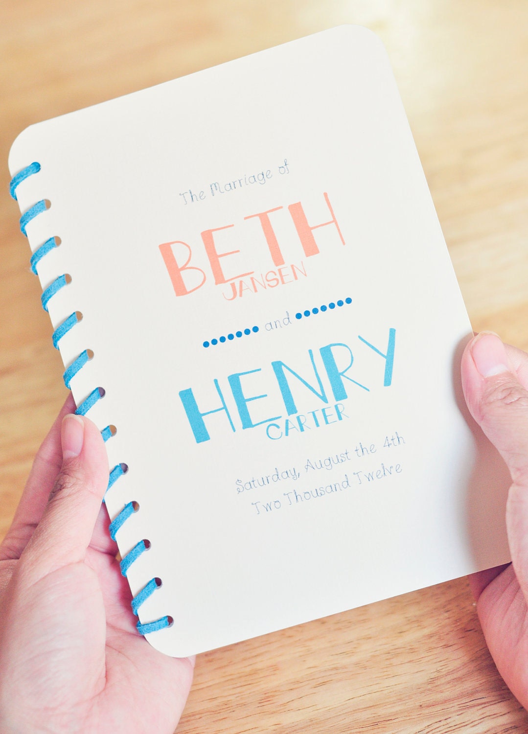 Modern Vintage Wedding Program in Soft Creme