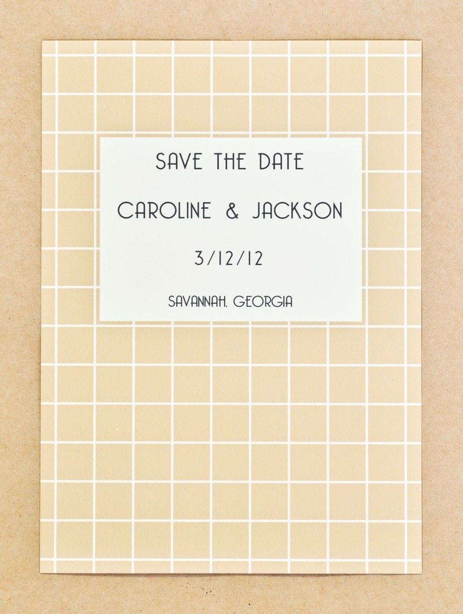 Vintage Wedding Save The Date Cards -Jackson