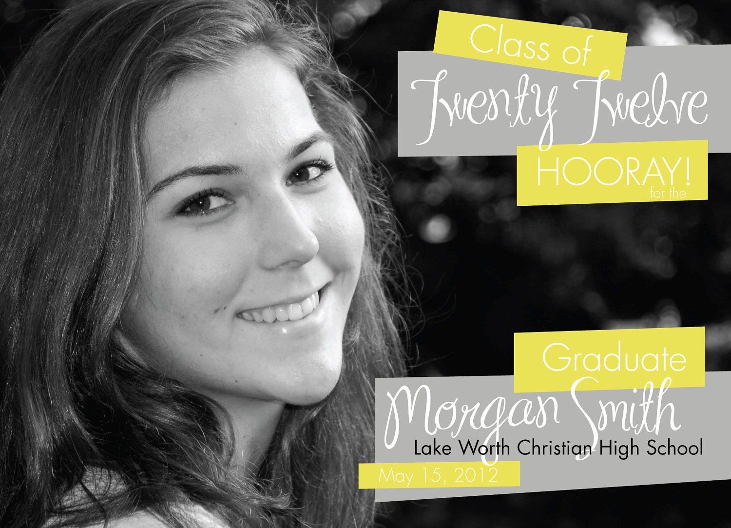 Graduation Announcement: DIY-Printable. Customizable. Fun Fonts & Photos. Celebrate.