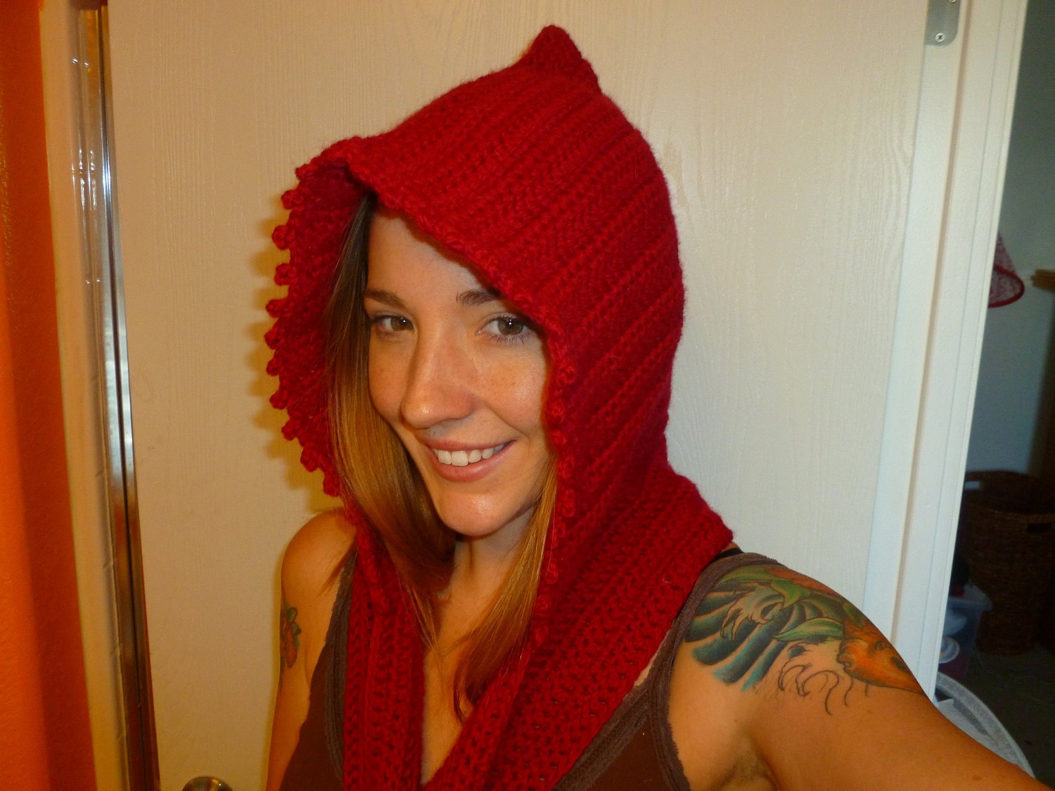 Hooded scarf with pockets- Pattern