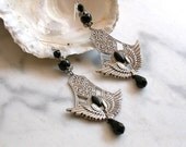 Gothic Silver and Black Earrings - Gothic Jewelry