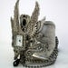 Gothic Steampunk Cuff Watch - Men Women Silver Wrist Watch - Gothic Jewelry