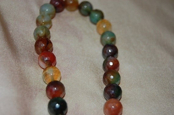 Gorgeous multi colored one of a kind agate stone beaded necklace