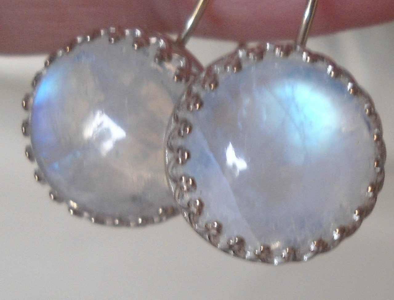 Silver Moonstone Earrings - Sterling silver jewelry - Handmade jewelry