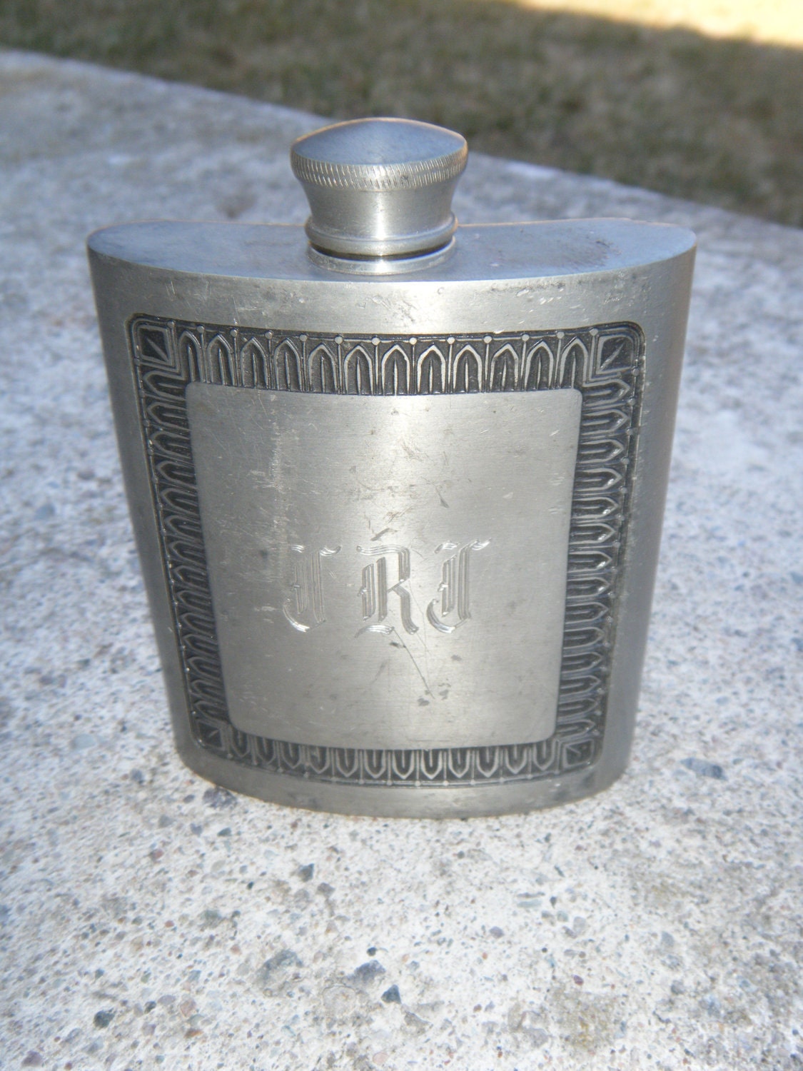 Items similar to Vintage Selwin Pewter Flask on Etsy