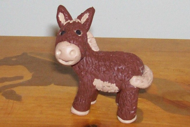 Donkey (brown wooly) polymer clay