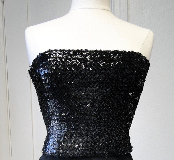 strapless sequin top