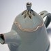 RESERVED - Acorn closed form ceramic teapot - light blue