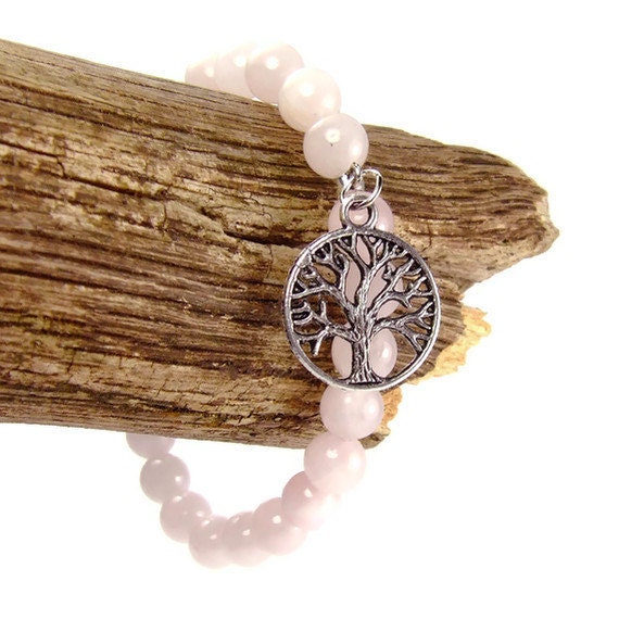 Pink Energy Bracelet for Compassion Tree of Life Charm