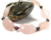 Chunky Pink Gemstone Bracelet, Rose Quartz Gemstone Bracelet, Heart Chakra Bracelet