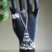 Bridal Heart Pearl Slave Bracelet Ring, Sterling Silver and Fresh water pearl Bracelet ring. Adjustable. 6-8"