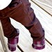 Baby shoes for girls - newborn, infant booties - purple and black plaid booties - unique baby gift