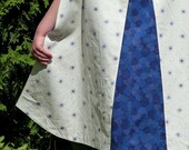 Girls Super Hero Cape, Waldorf Inspired, Blue and Cream, Reversible, Washable, Fits 5-10, Free US Shipping
