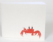 Small Note Book / Sketchbook - Red Party Crab Drinking Martini