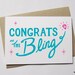 Congrats on the Bling Engagement Card