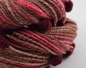 Chocolate Covered Strawberries handspun beehive art yarn - 135 Yards
