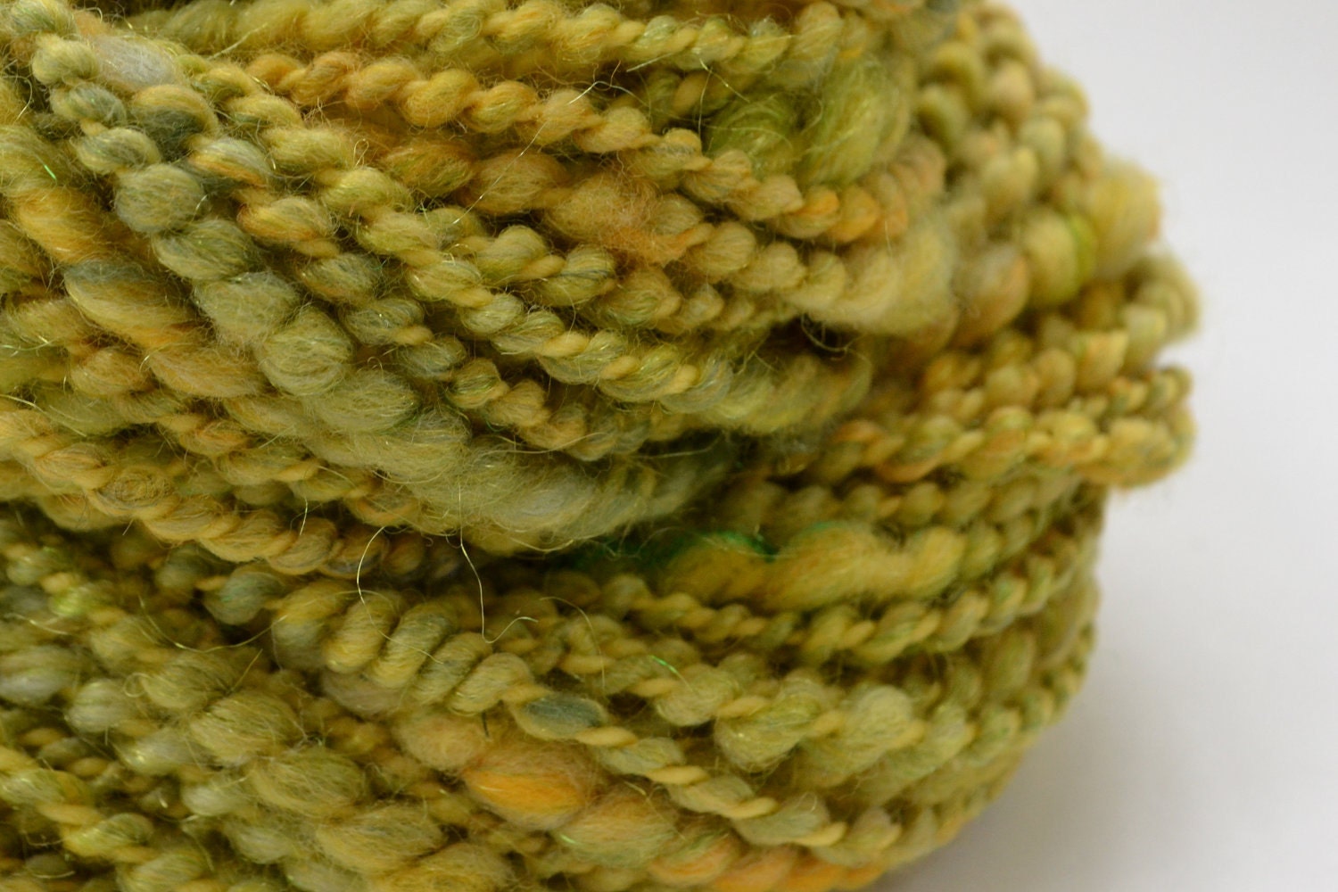 Lime in the Coconut handspun art yarn - 30 Yards