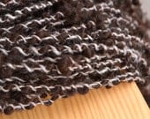 Sable and Silver Alpaca handspun boucle art yarn - 50 Yards