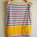1980s Pastel Yellow, Purple and Teal Striped Tank Tee