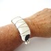 White Cuff Bracelet beach pottery silver free shipping