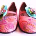 Dr. Seuss style Hand Painted Shoes with hearts and balloons