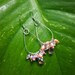 pink pearl earrings, teardrop, swarovski crystals
