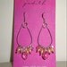 pink pearl earrings, teardrop, swarovski crystals