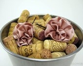Silk Fabric Flower Hairpins - Flower Girl Hairpins - Extra Small Blooms in Antique Rose (2 PC)