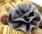 Silk Fabric Flower Hairpins - Flower Girl Hairpins - Extra Small Blooms in Dark Earl Grey (2 PC)