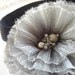 Floral Headband Elastic Headband Gray Flower Beads