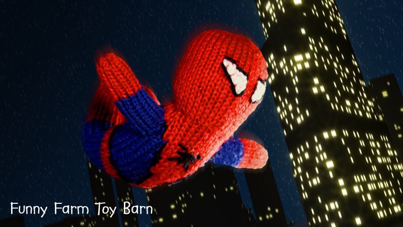 Boys Spider-Man Doll Super Hero Toy All Natural Wool Materials Waldorf Inspired Play