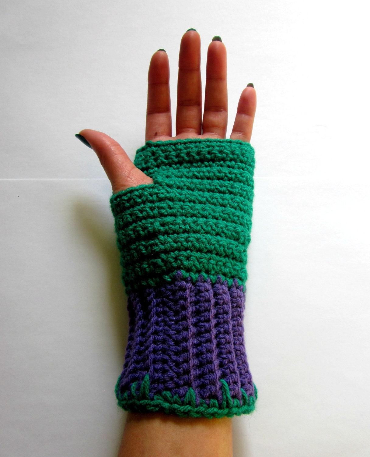 Power Wristies. Hulk Inspired Wristwarmers. Superhero Fingerless Gloves. Crochet Avengers Marvel Comics Accessory. Cosplay.