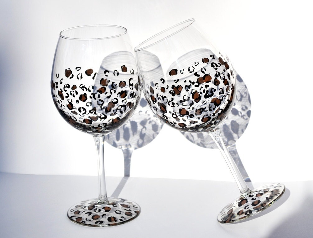 Cheetah Wine Glass