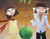 PRINTS and POSTER from modern abstract art Yelena Dyumin PAINTINGS - 20x30" Adam & Eve - Modern Art Home Office Wall Decor
