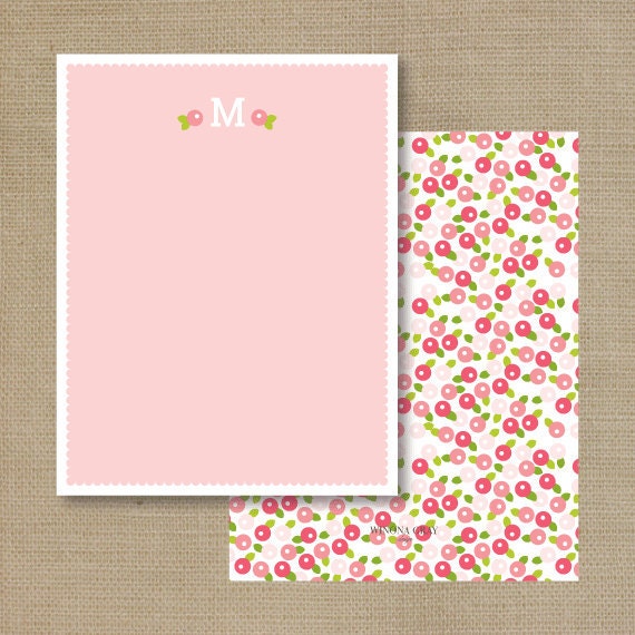 Children's Monogram Stationery - Itty Bitty Blooms