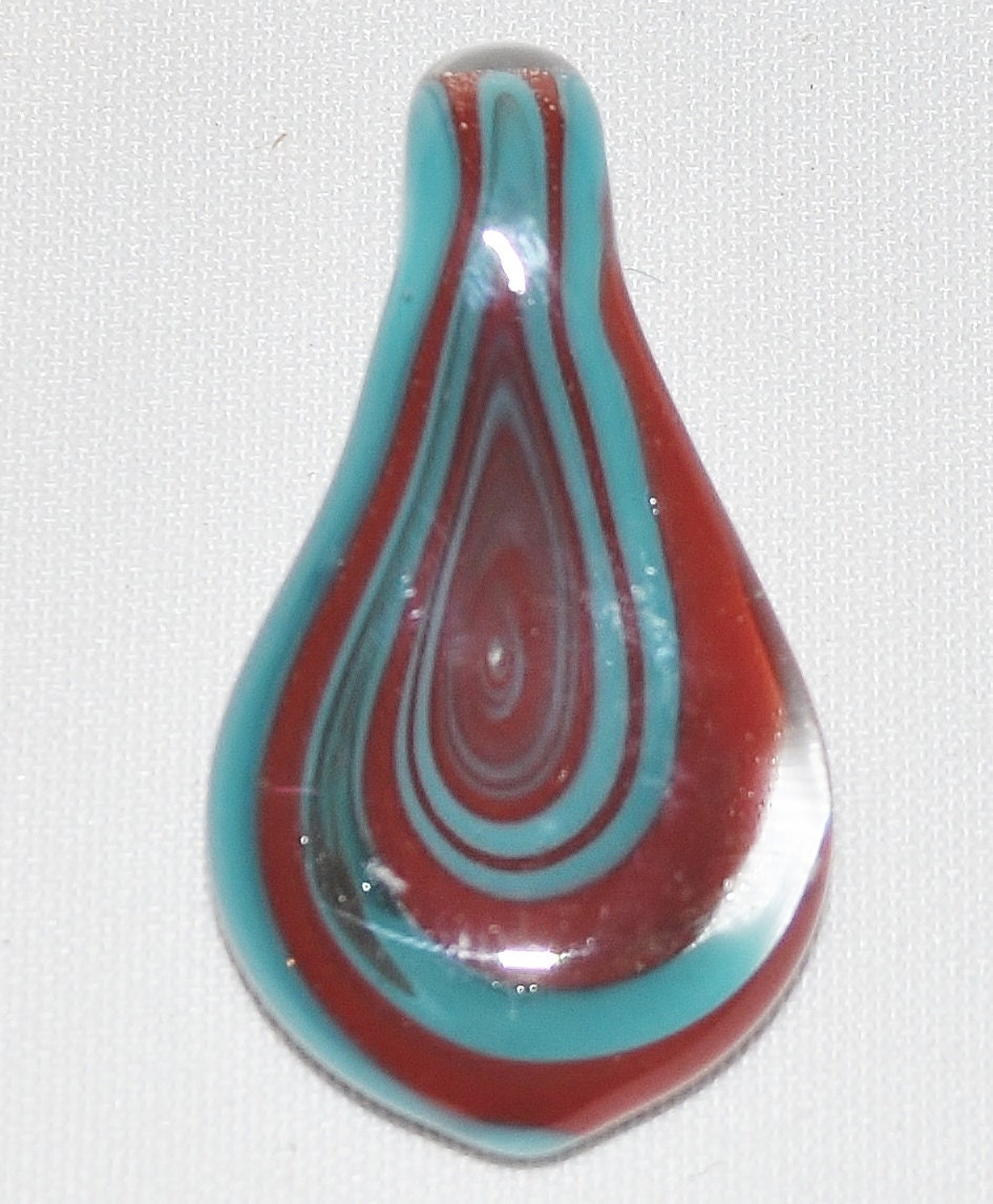 Turquoise & Red Glass Pendant