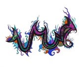 Colorful Abstract art print, multicolored design "Frenzy"